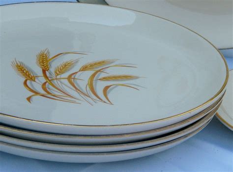 Wrights dinnerware lines were produced by rival Steubenville Pottery. . Golden wheat china